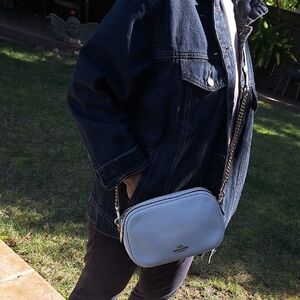 Coach Beautiful Camera Bag With Gold Tone Hardware Chain Strap